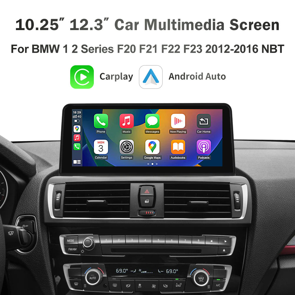 BMW Wireless CarPlay Android Auto Multimedia Screen for NBT OS Series 1/2/3/4 2012-2014