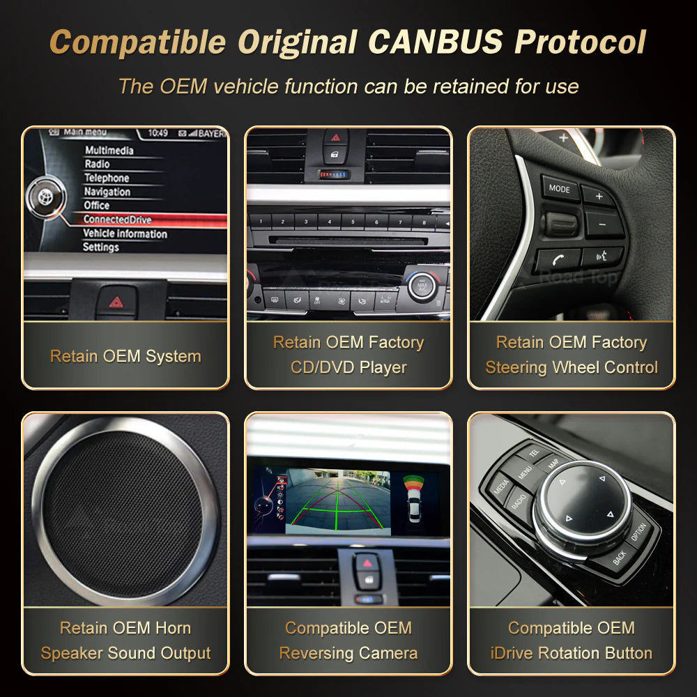 BMW Wireless CarPlay Android Auto Multimedia Screen for NBT OS Series 1/2/3/4 2012-2014