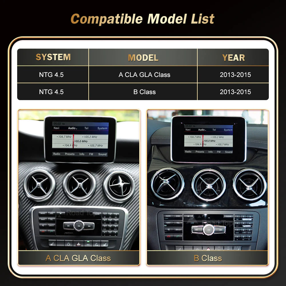Wireless CarPlay Android Auto Touch Screen for Mercedes-Benz A/B/CLA/GLA (2013-2015)