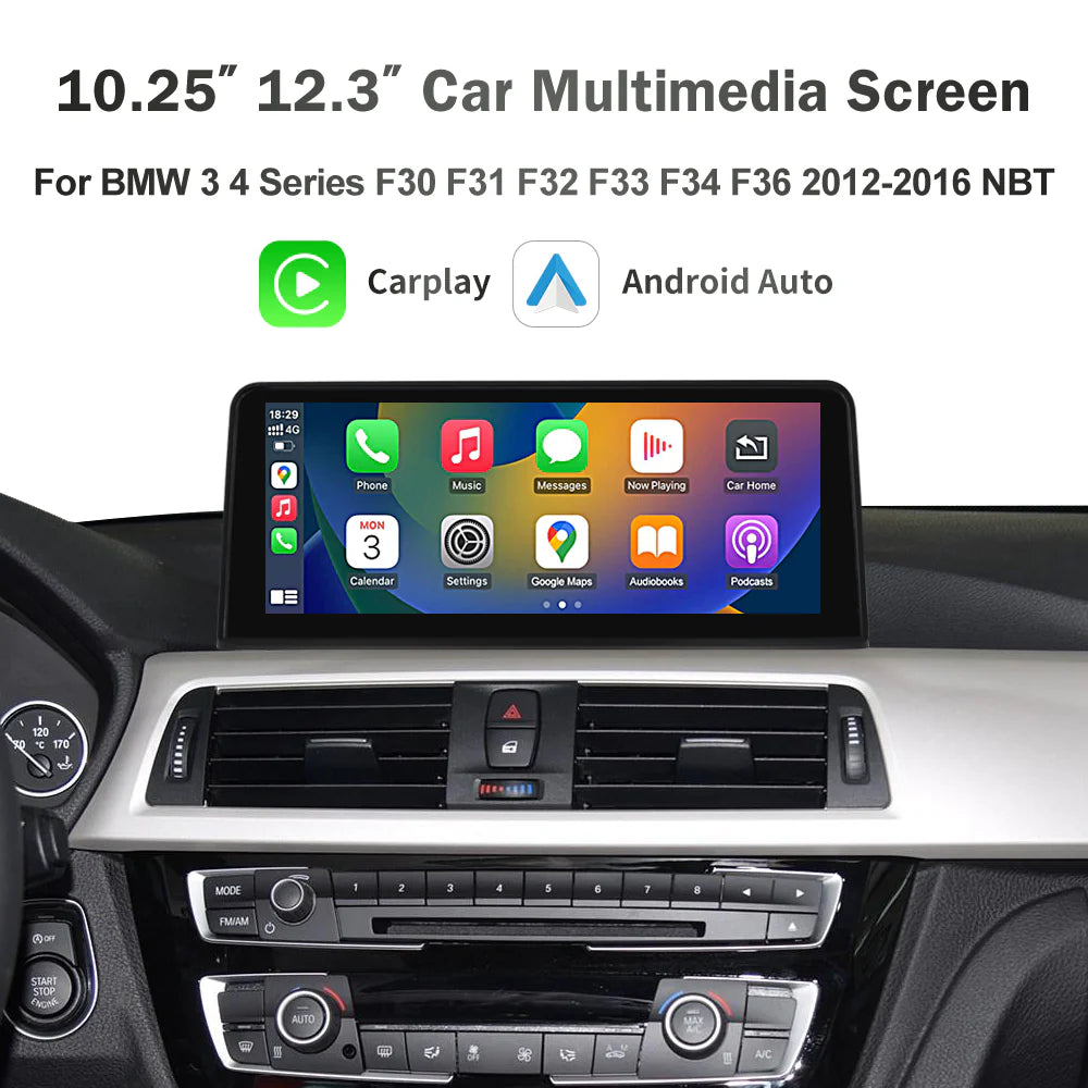 BMW Wireless CarPlay Android Auto Multimedia Screen for NBT OS Series 1/2/3/4 2012-2014