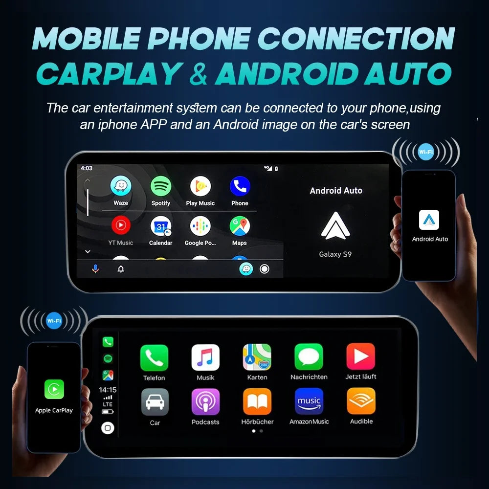 Wireless CarPlay & Android Auto (Android Touch Screen)For Mercedes-Benz C & GLC Class 2014–2019