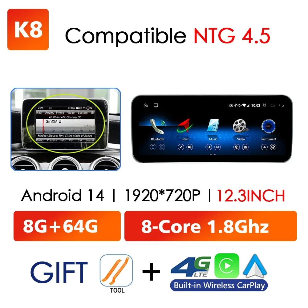 Mercedes-Benz C-Class W204 2007-2015 Android Multimedia Touch Screen | Wireless Apple CarPlay & Android Auto