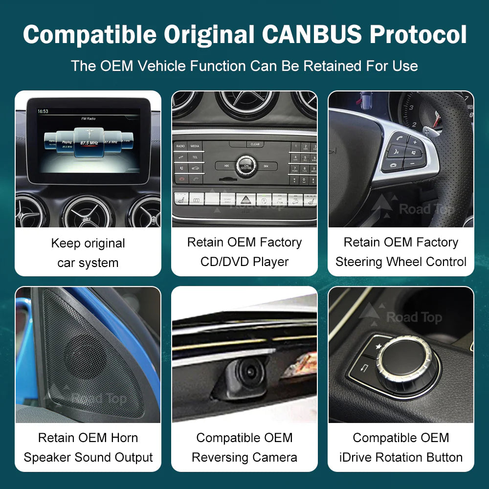 Mercedes Benz Wireless CarPlay Android Auto Multimedia Screen for NTG 5.0 A, B, CLA & GLA Class W176 & W246 2016-2018