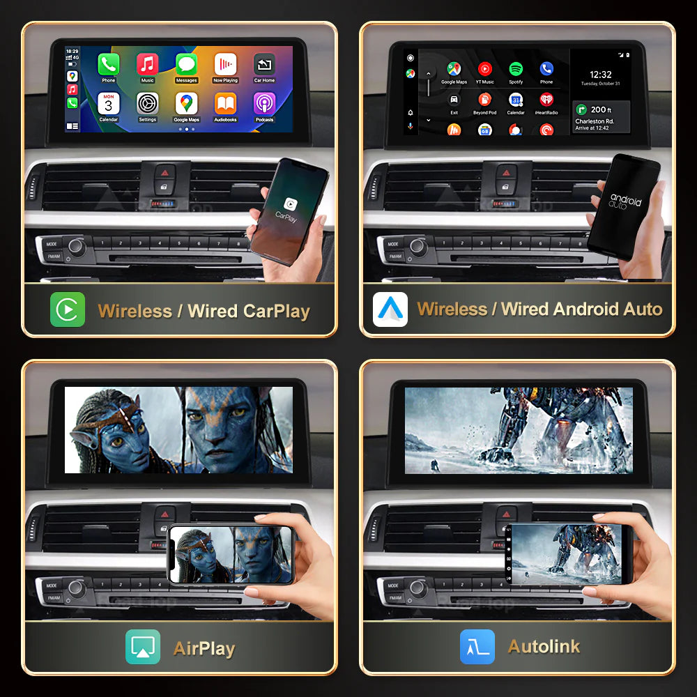 BMW Wireless CarPlay Android Auto Multimedia Screen for NBT OS Series 1/2/3/4 2012-2014