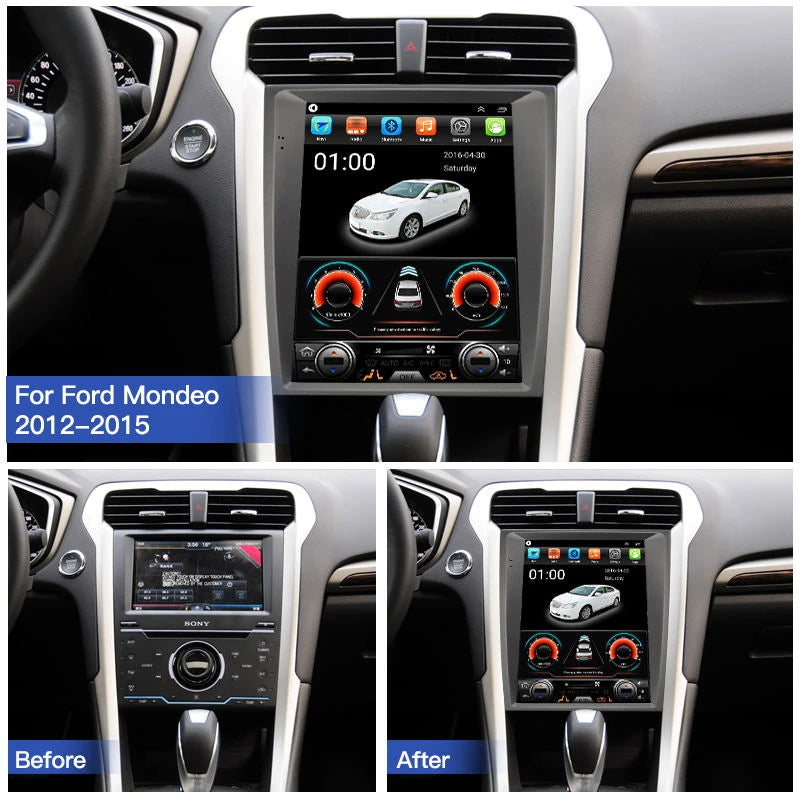 Ford Mondeo & Fusion MK5 12.1'' inch Tesla  Style Touch Screen Wireless CarPlay/Android Auto