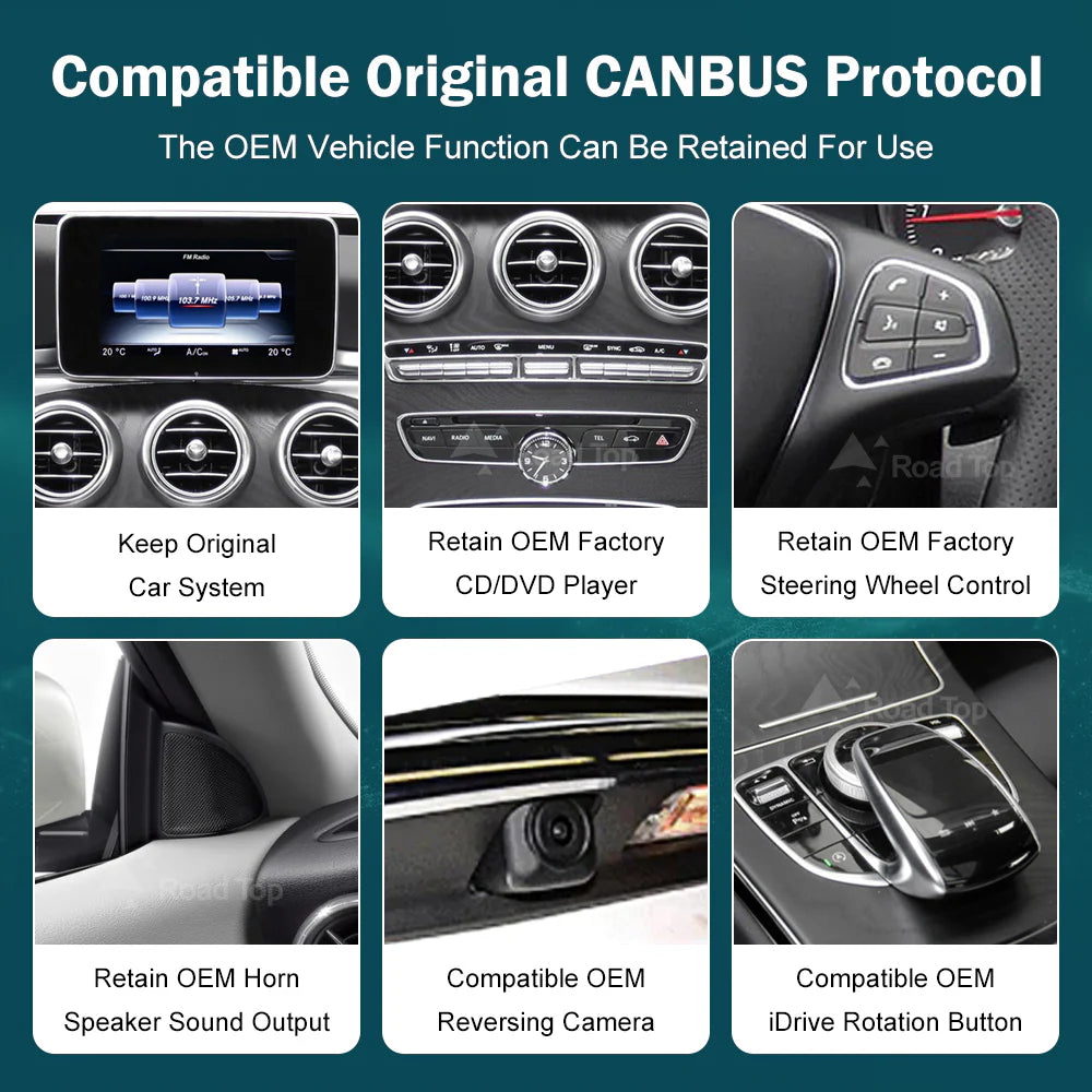 Mercedes Benz Wireless CarPlay Android Auto Multimedia Screen for NTG 5.0 C W205/GLC X253/ GLC C253 Class