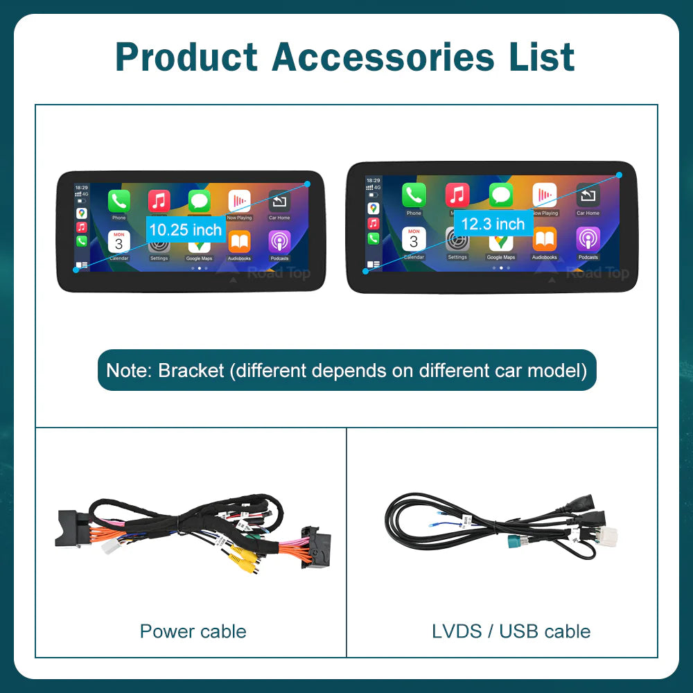 Mercedes Benz Wireless CarPlay Android Auto Multimedia Screen for NTG 5.0 C W205/GLC X253/ GLC C253 Class