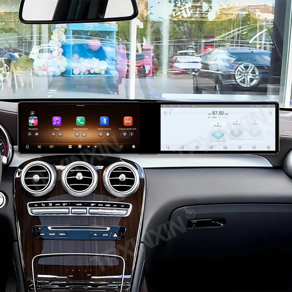 24.6 inch Android Screen Upgrade for Mercedes-Benz C-Class & GLC (2015-2021) - Wireless CarPlay & Android Auto