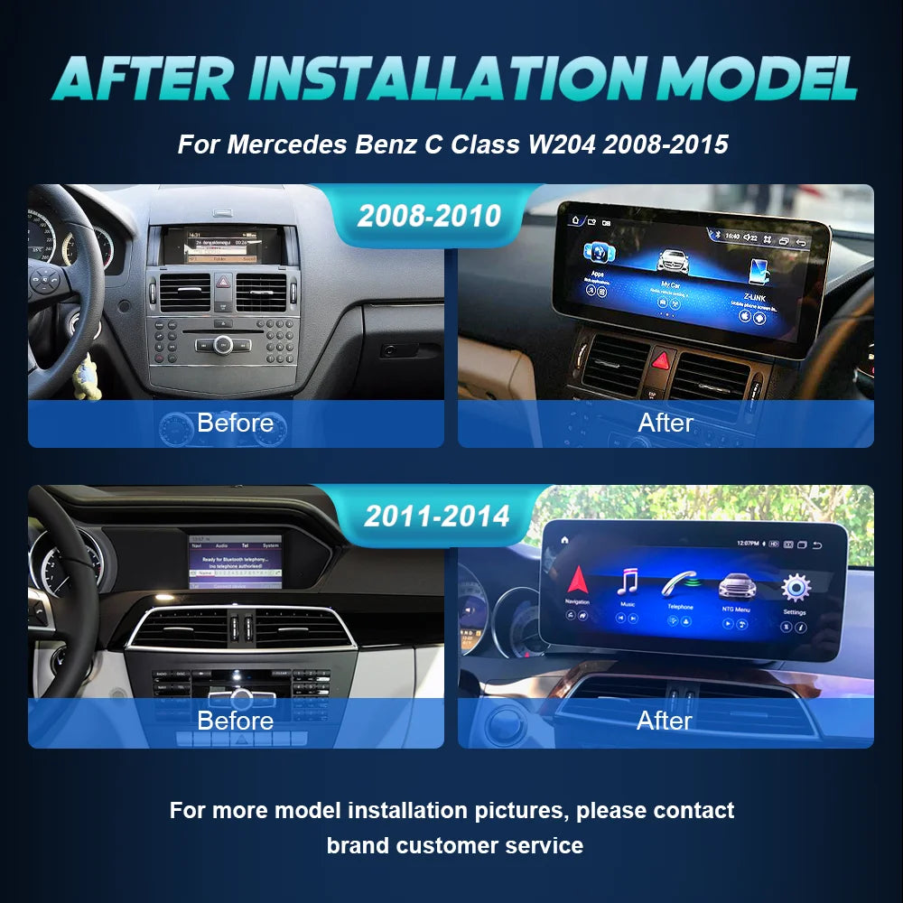 Mercedes-Benz C-Class W204 2007-2015 Android Multimedia Touch Screen | Wireless Apple CarPlay & Android Auto