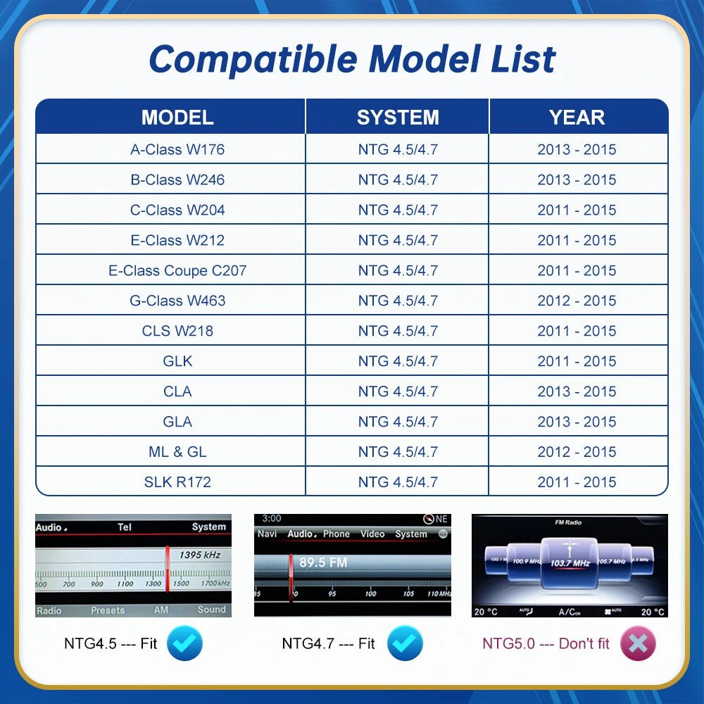Mercedes Benz Wireless CarPlay Android Auto Multimedia Module for NTG 4.5/4.7 Multi compatibility
