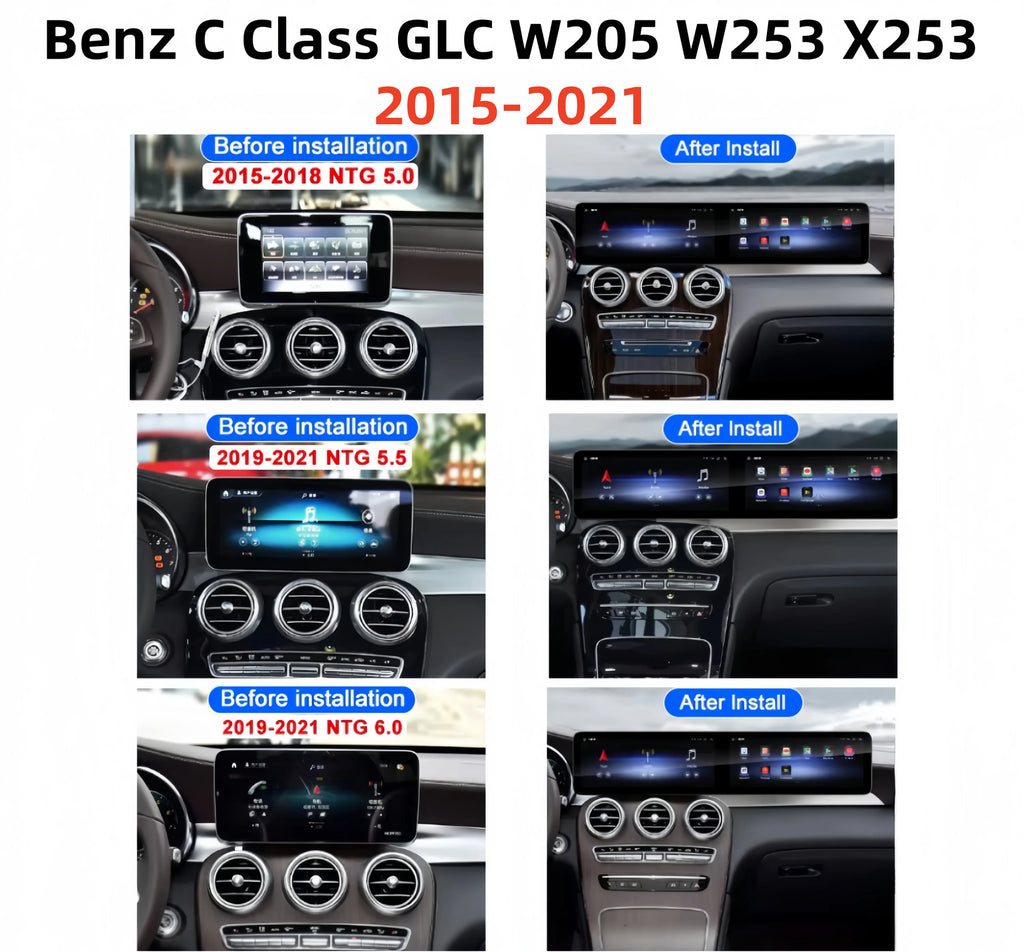 25.6” Android 14 Touchscreen for Mercedes A/B/C/GLA/CLA (2013–2020) – Wireless CarPlay & Android Auto