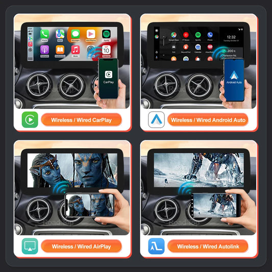 Mercedes Benz Wireless CarPlay Android Auto Multimedia Screen for NTG 5.0 A, B, CLA & GLA Class W176 & W246 2016-2018
