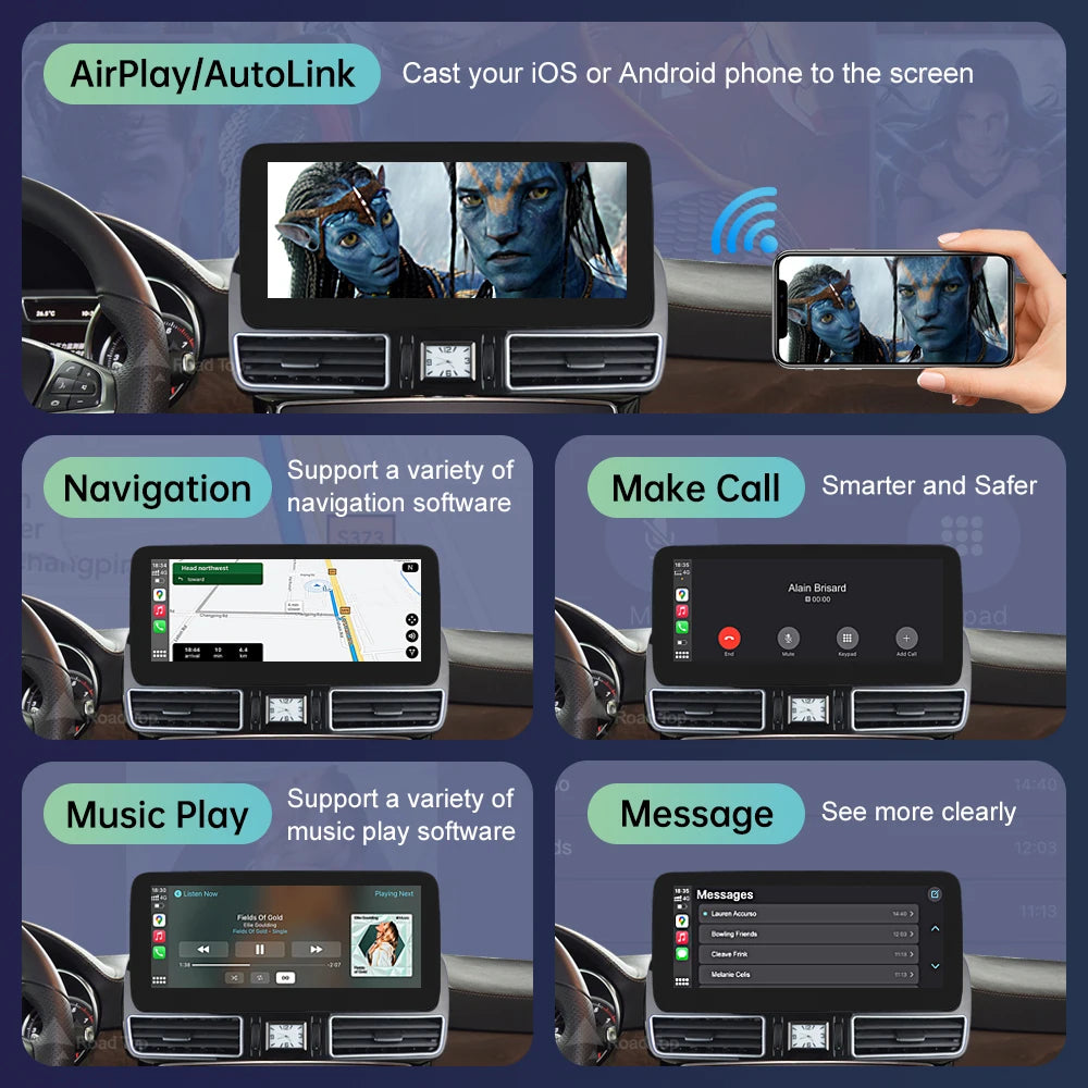 Mercedes Benz GLE & GLS 2016-2018 Wireless CarPlay Android Auto Touch Screen