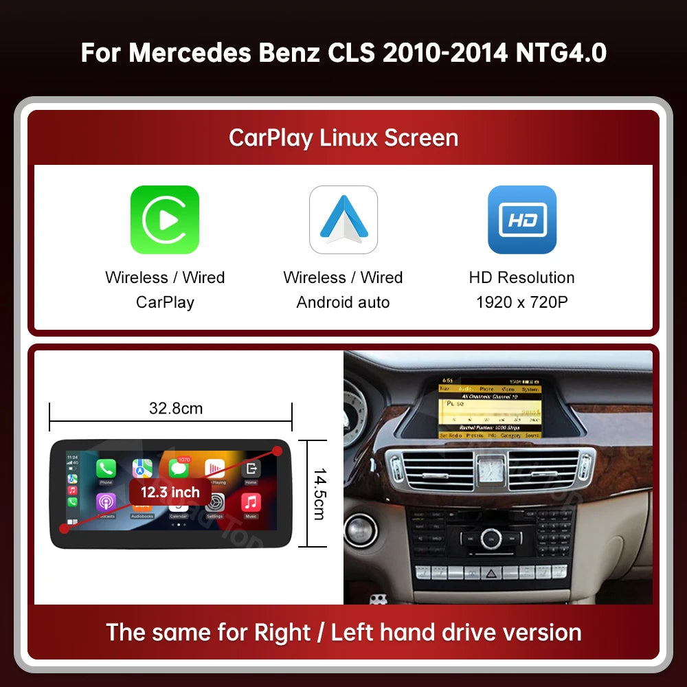 Wireless CarPlay & Android Auto Multimedia Touch Screen
For Mercedes‑Benz CLS W218 (2010–2018)