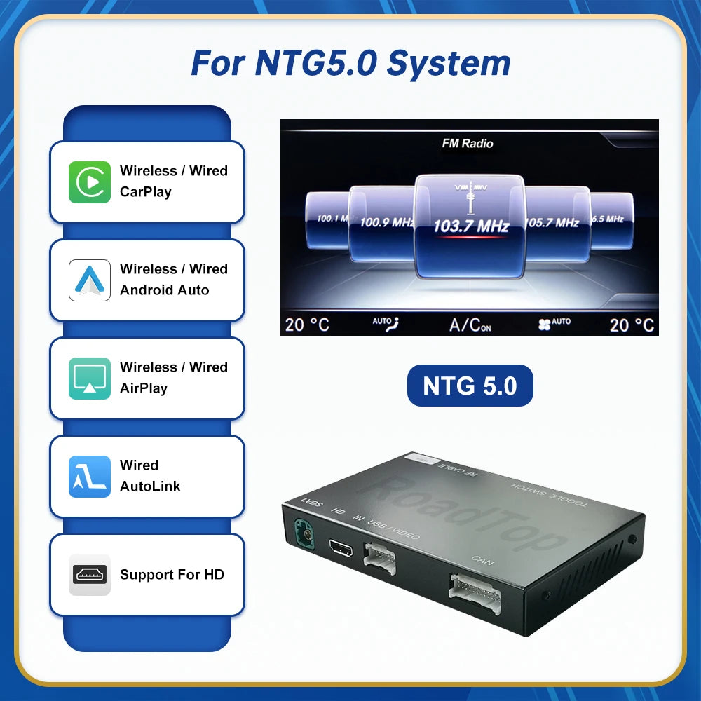 Mercedes Benz Wireless CarPlay Android Auto Multimedia Module for NTG 5.0 GLE Class W166/C292 GLS Class X166