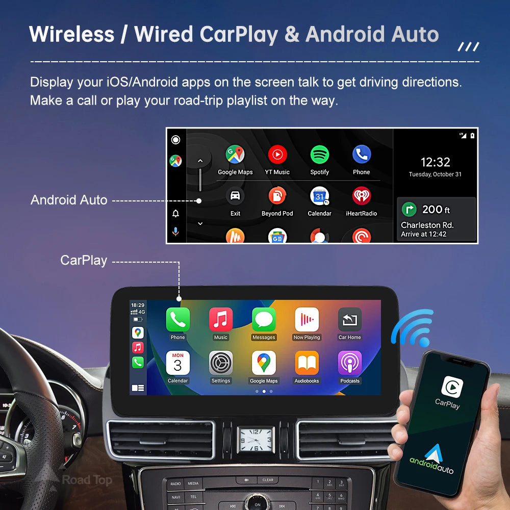 Mercedes Benz GLE & GLS 2016-2018 Wireless CarPlay Android Auto Touch Screen