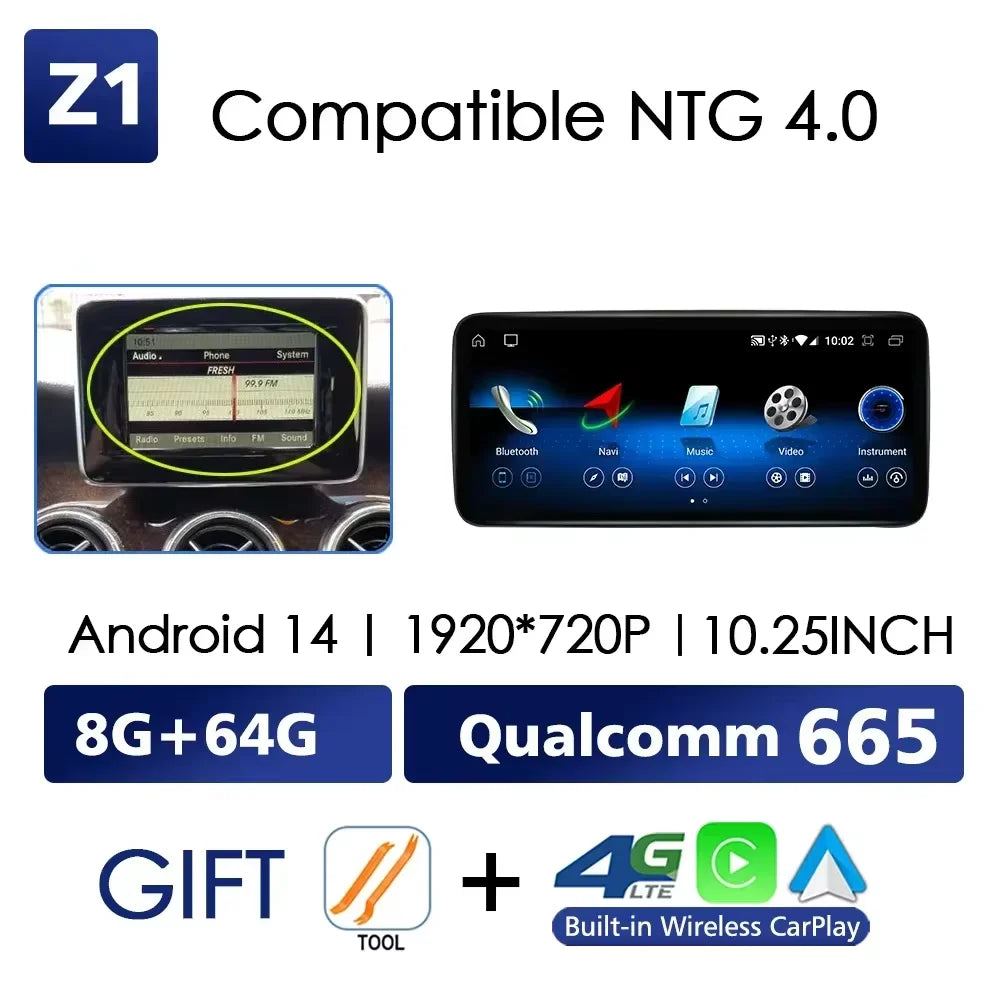 Mercedes-Benz C-Class W204 2007-2015 Android Multimedia Touch Screen | Wireless Apple CarPlay & Android Auto