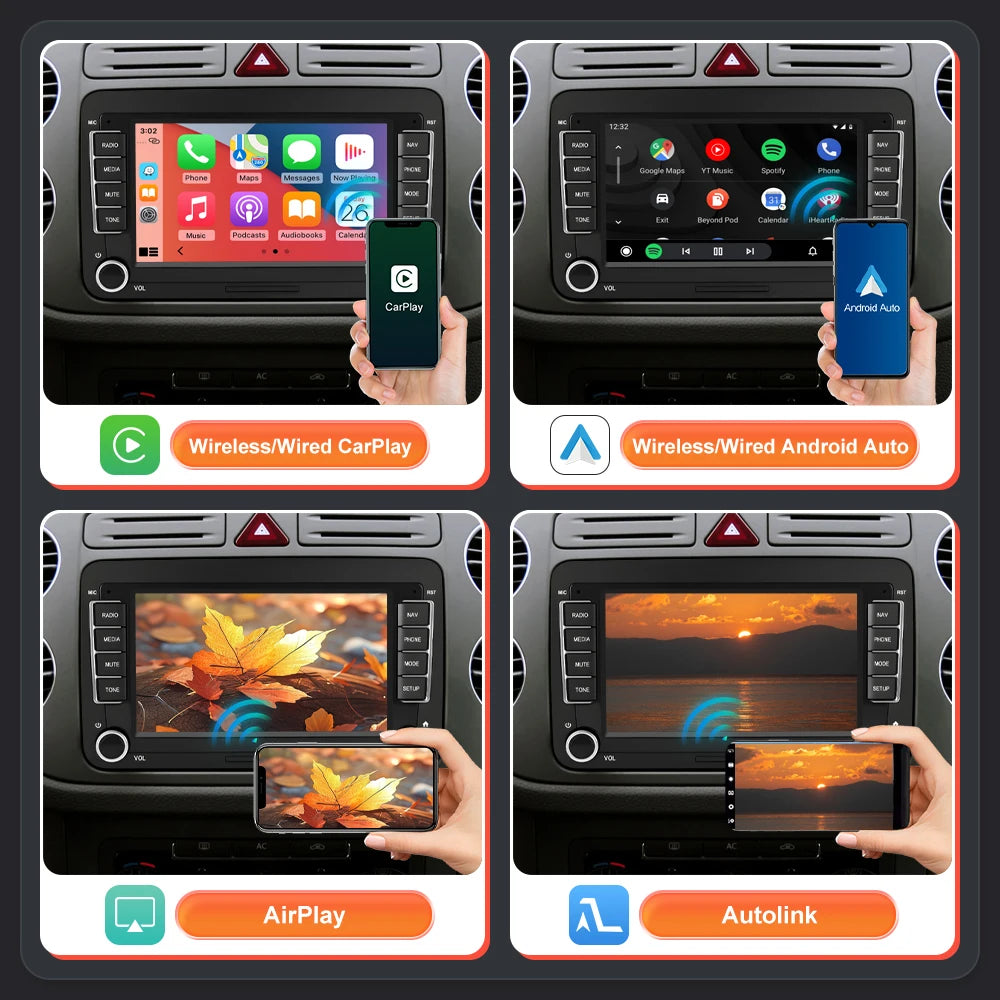 Wireless Apple CarPlay & Android Auto
For Volkswagen • Seat • Skoda