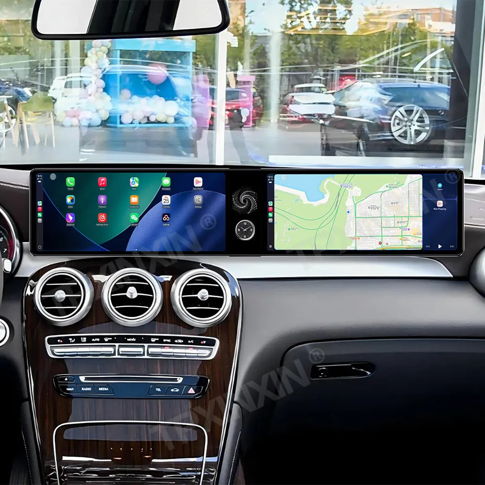 24.6 inch Android Screen Upgrade for Mercedes-Benz C-Class & GLC (2015-2021) - Wireless CarPlay & Android Auto