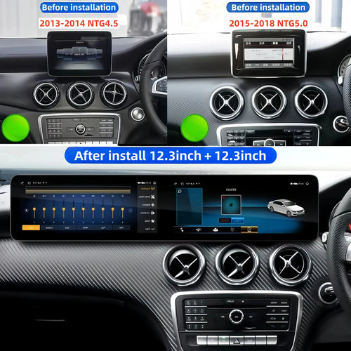 25.6” Android 14 Touchscreen for Mercedes A/B/C/GLA/CLA (2013–2020) – Wireless CarPlay & Android Auto