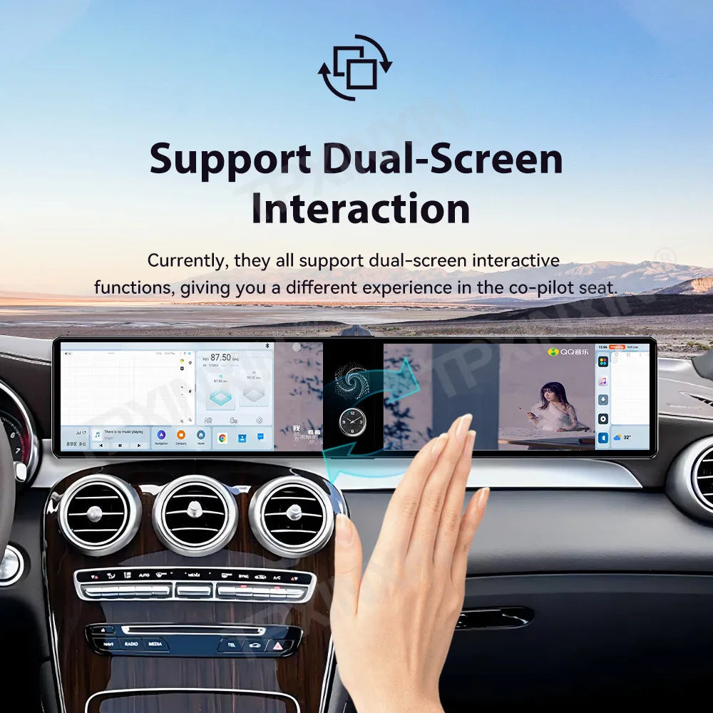 24.6 inch Android Screen Upgrade for Mercedes-Benz C-Class & GLC (2015-2021) - Wireless CarPlay & Android Auto