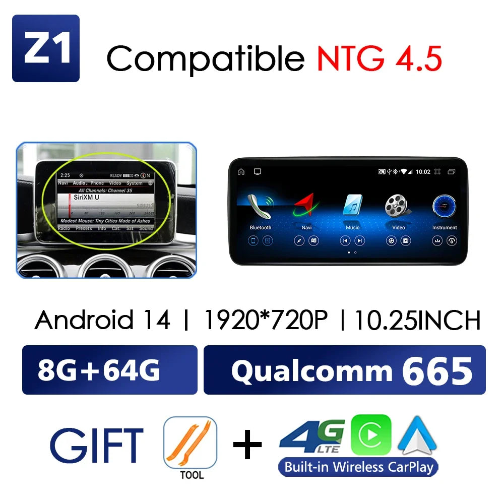 Mercedes-Benz C-Class W204 2007-2015 Android Multimedia Touch Screen | Wireless Apple CarPlay & Android Auto