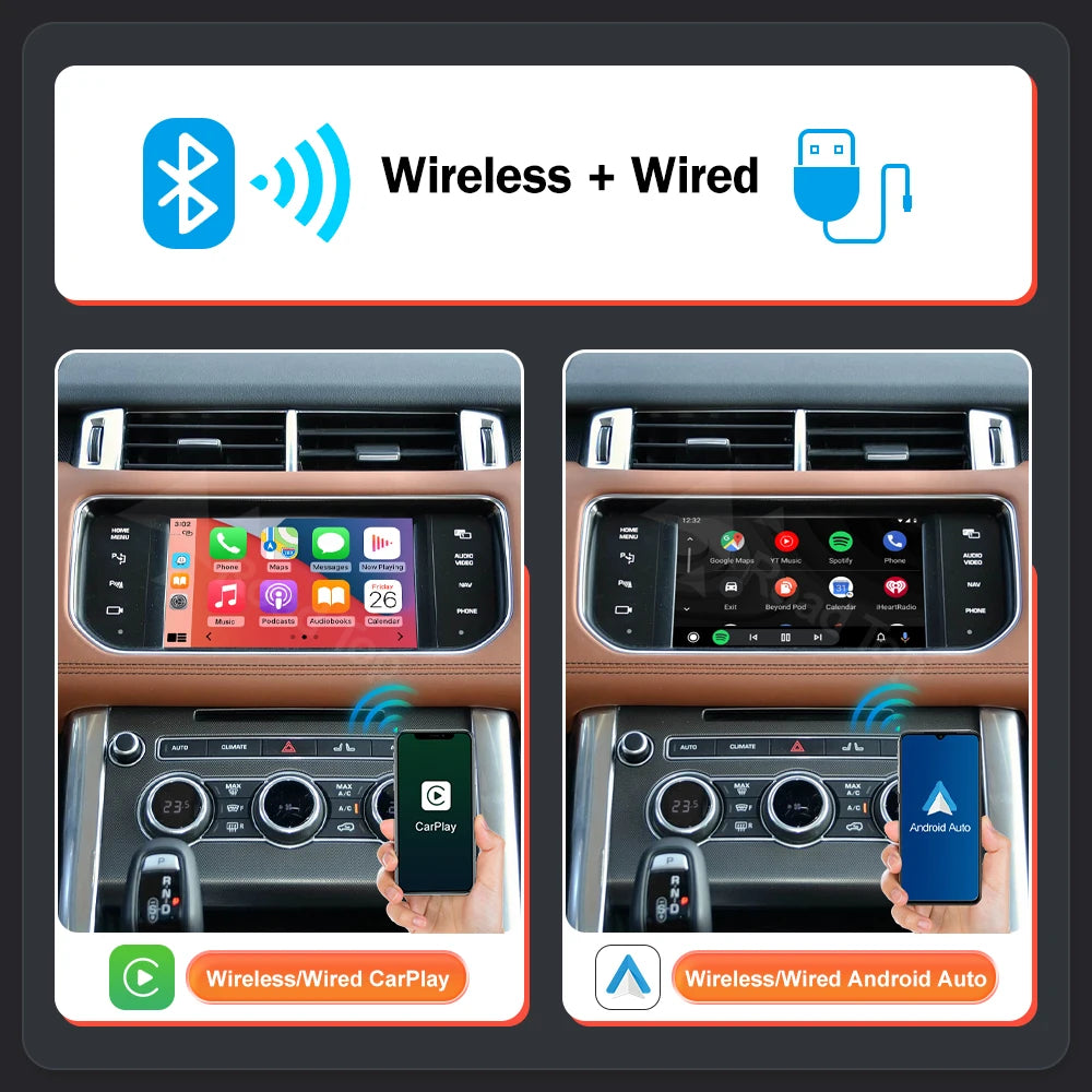 Wireless CarPlay & Android Auto Retrofit Module for Jaguar & Land Rover (2012–2018)