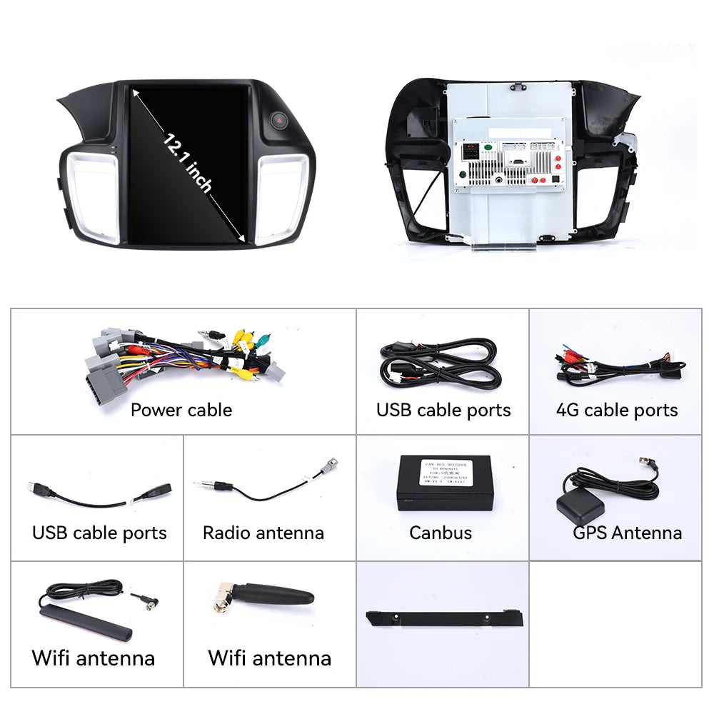 12.1" Multimedia Screen for Honda Accord 9 (2013–2017) | Wireless CarPlay & Android Auto
