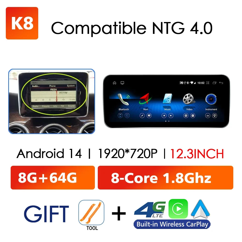 Mercedes-Benz C-Class W204 2007-2015 Android Multimedia Touch Screen | Wireless Apple CarPlay & Android Auto
