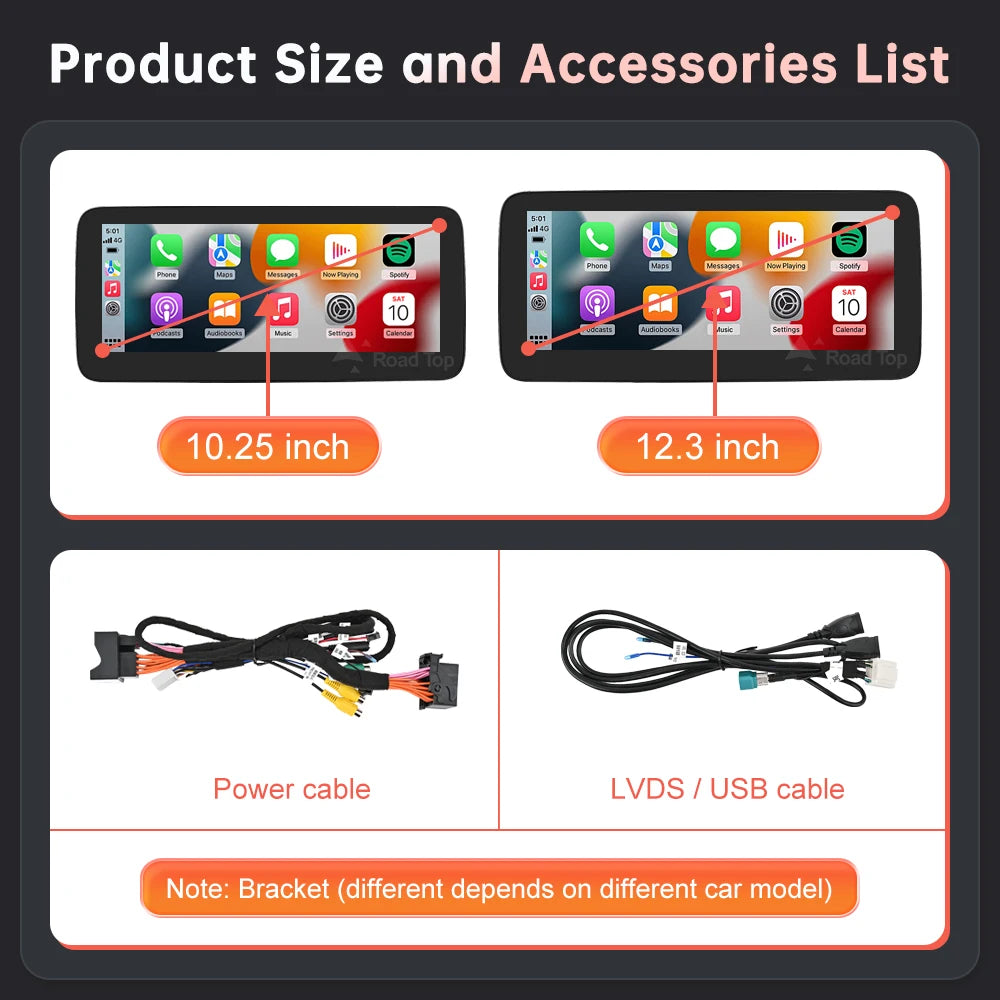 Mercedes Benz Wireless CarPlay Android Auto Multimedia Screen for NTG 5.0 A, B, CLA & GLA Class W176 & W246 2016-2018