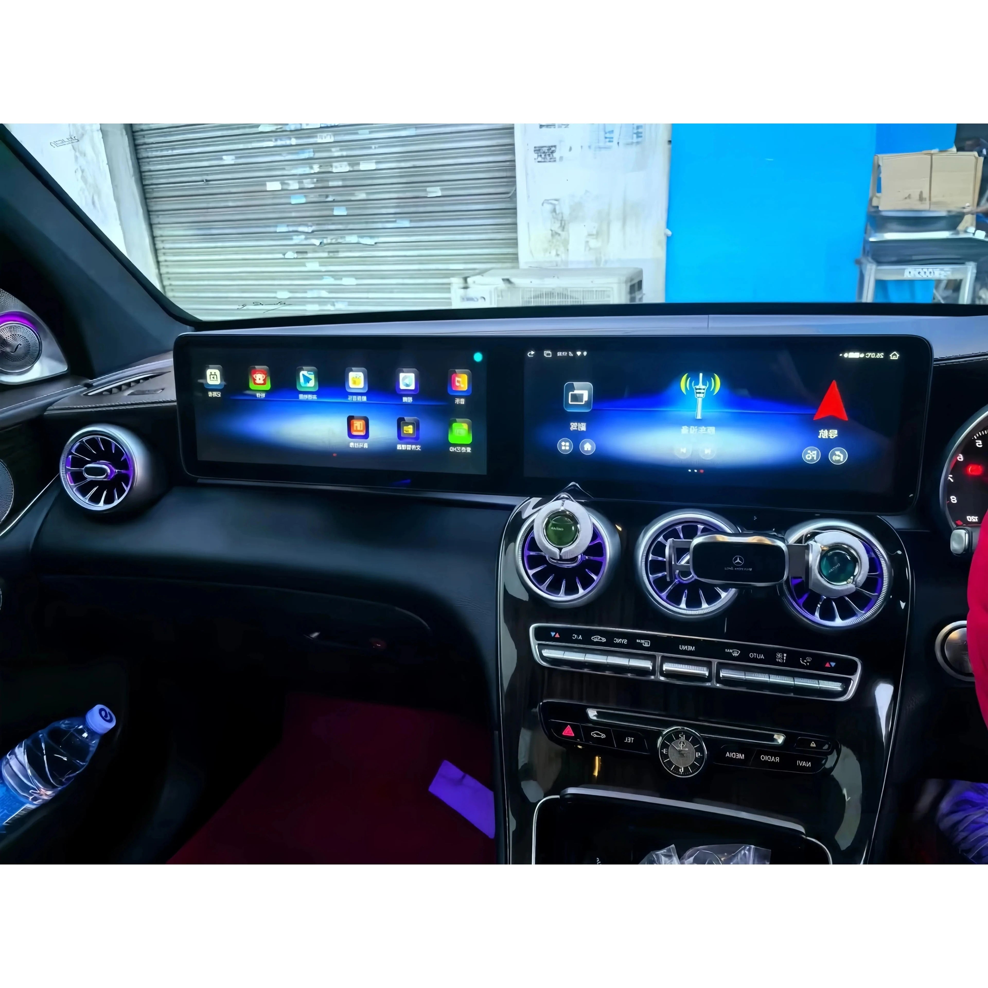 25.6” Android 14 Touchscreen for Mercedes A/B/C/GLA/CLA (2013–2020) – Wireless CarPlay & Android Auto