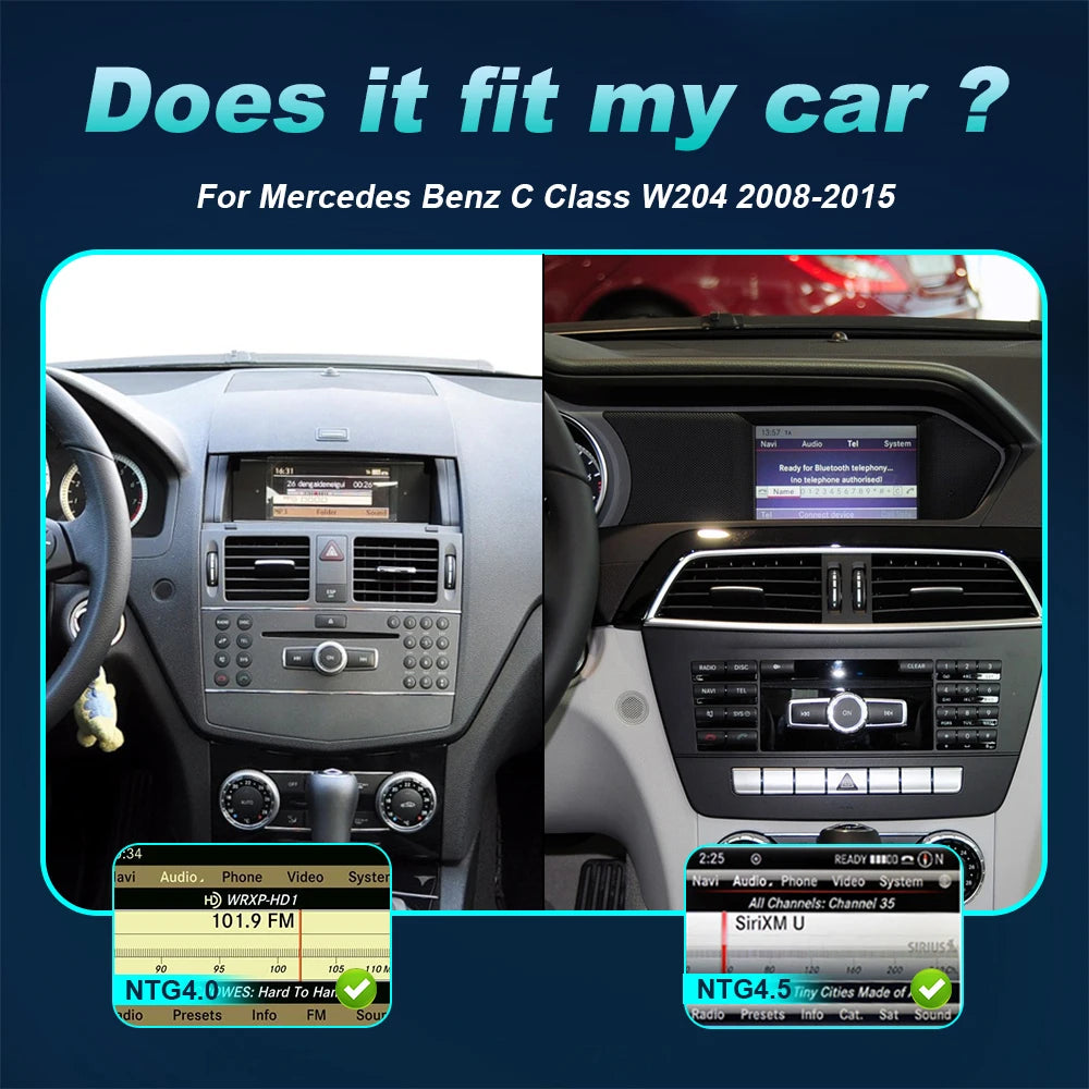 Mercedes-Benz C-Class W204 2007-2015 Android Multimedia Touch Screen | Wireless Apple CarPlay & Android Auto