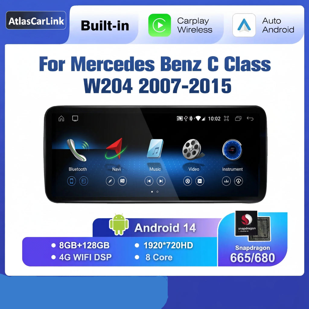 Mercedes-Benz C-Class W204 2007-2015 Android Multimedia Touch Screen | Wireless Apple CarPlay & Android Auto