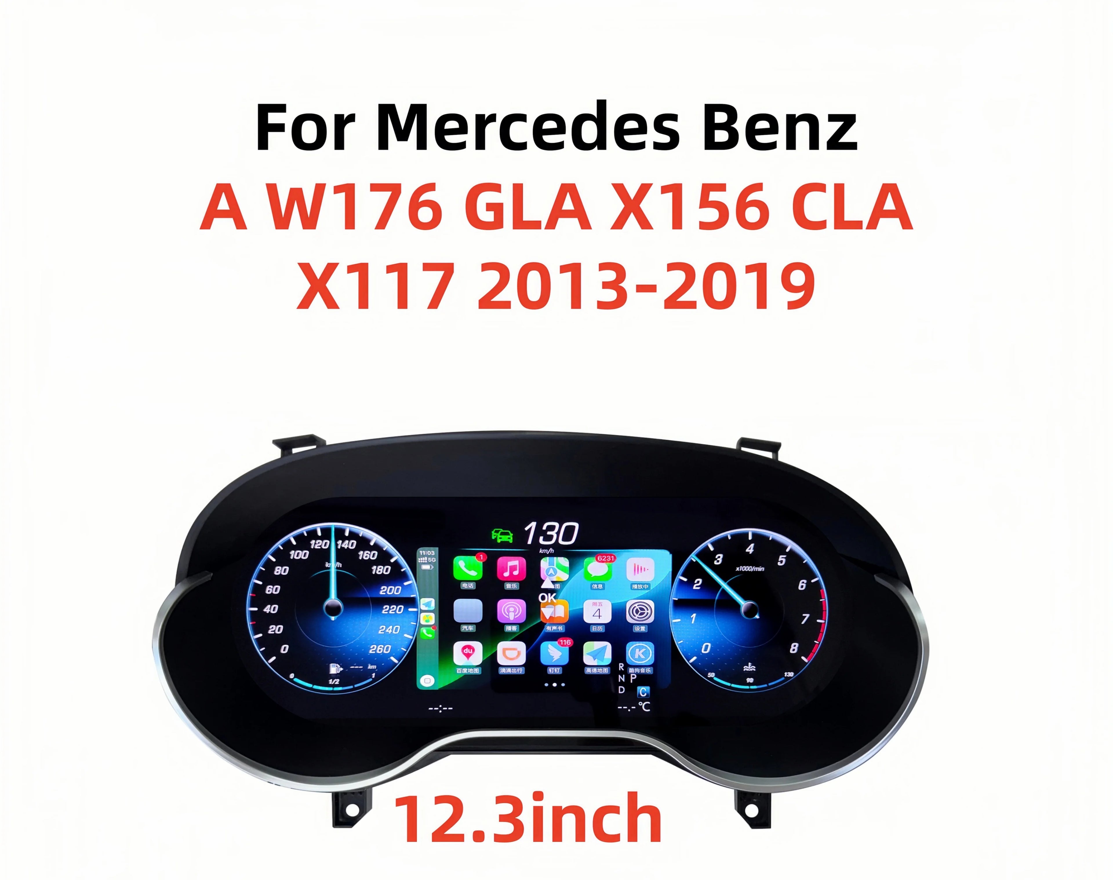 25.6” Android 14 Touchscreen for Mercedes A/B/C/GLA/CLA (2013–2020) – Wireless CarPlay & Android Auto