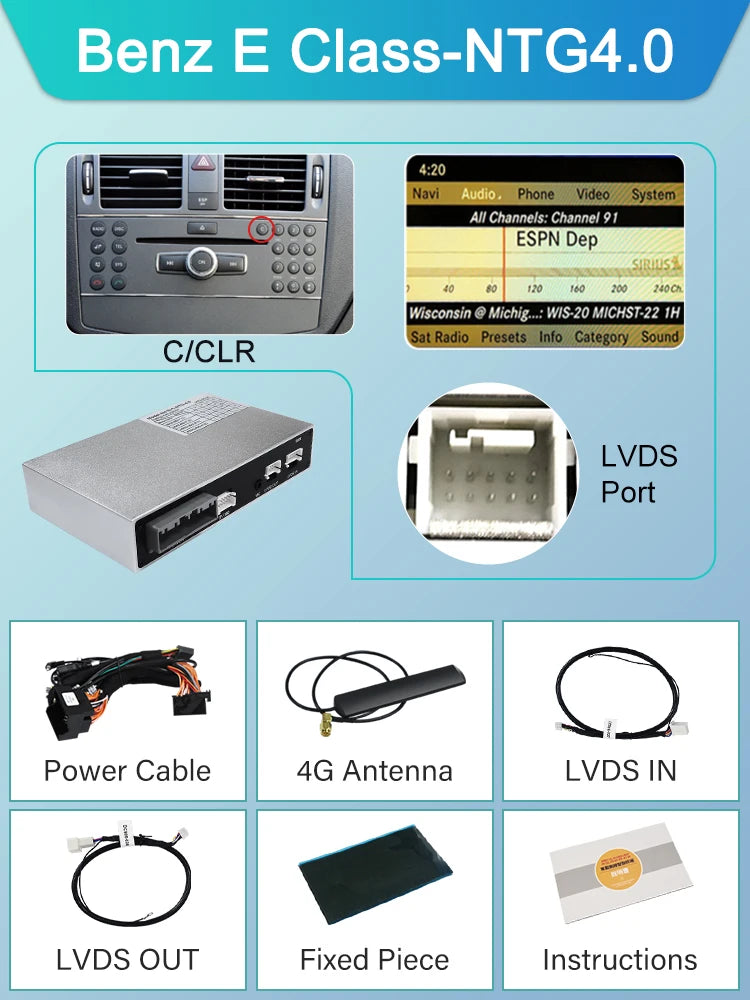 Mercedes Benz Wireless CarPlay Android Auto Multimedia Module for NTG 4.0  C-Class W204, E-Class W212/C207, GLK-Class X204, CLS-Class W218, SLS-Class R197/C197