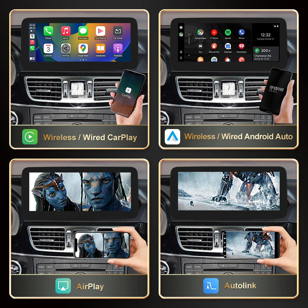 Wireless CarPlay Android Auto Touch Screen for Mercedes‑Benz E Class (2009‑2016)