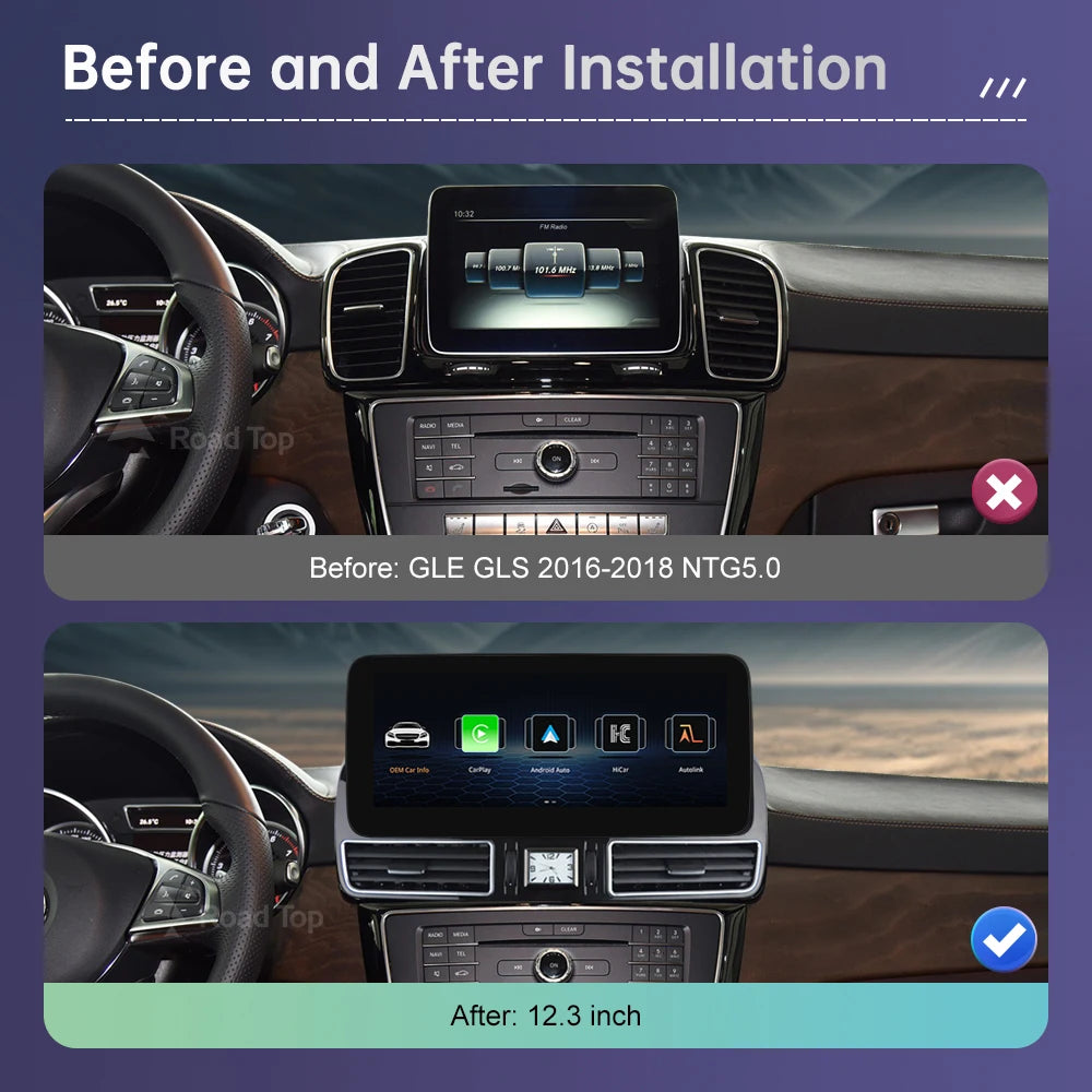 Mercedes Benz GLE & GLS 2016-2018 Wireless CarPlay Android Auto Touch Screen