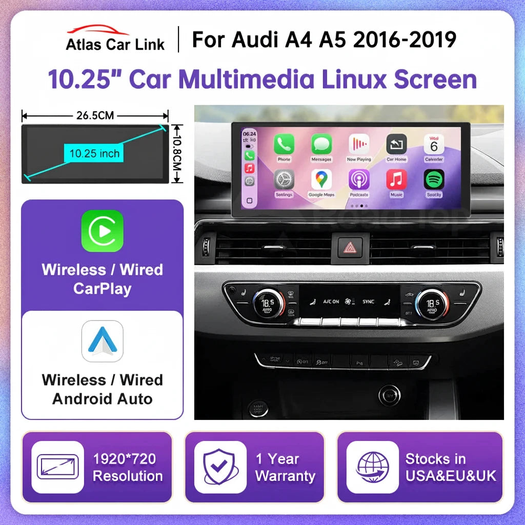 Audi A4/A5 2016-2019 Wireless CarPlay Android Auto Touch Screen (HighEnd MMI)